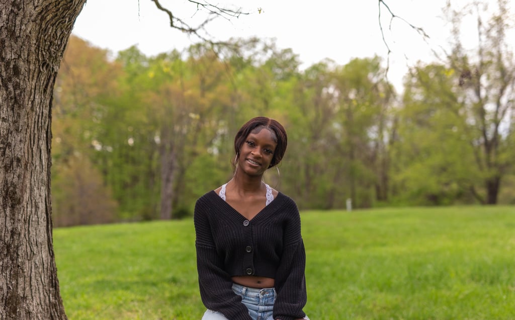 high school senior girl at a senior photo session in Fort Washington Park in Fort WashingtonMaryland