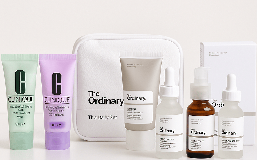 Top-rated facial care kits 2025 on Amazon USA display.