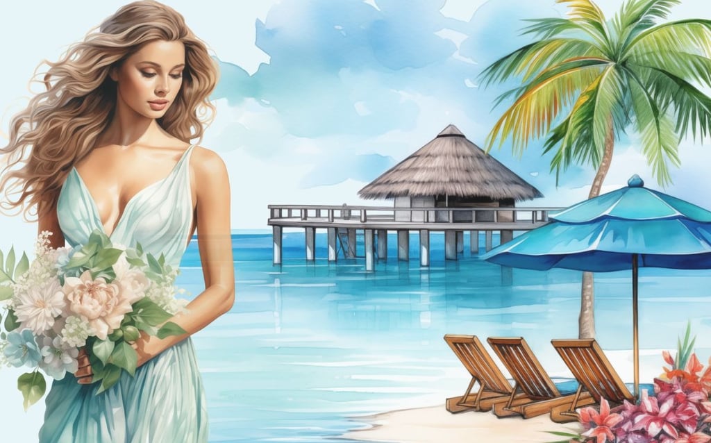 commercial use tropical girl clipart bundle