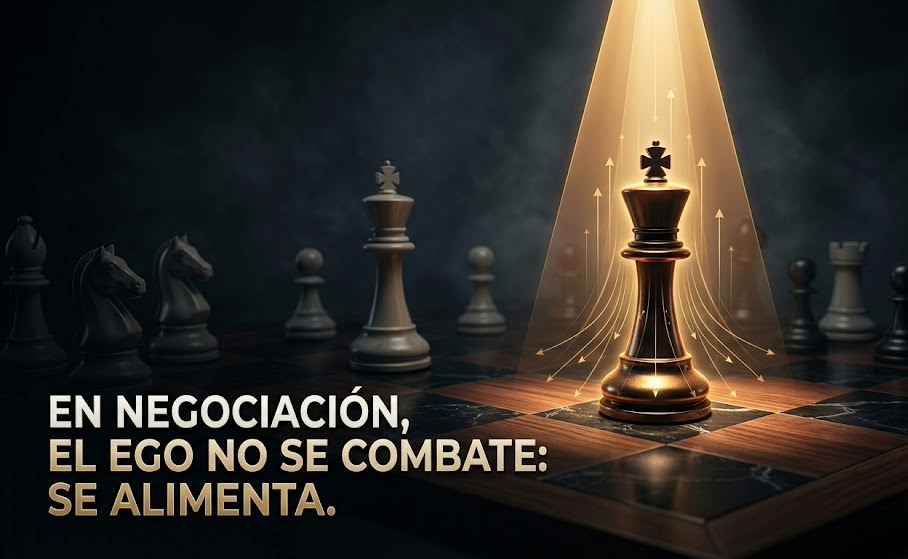 Simboliza la gestión del ego en una negociación. En negociación, el ego no se combate: se alimenta.