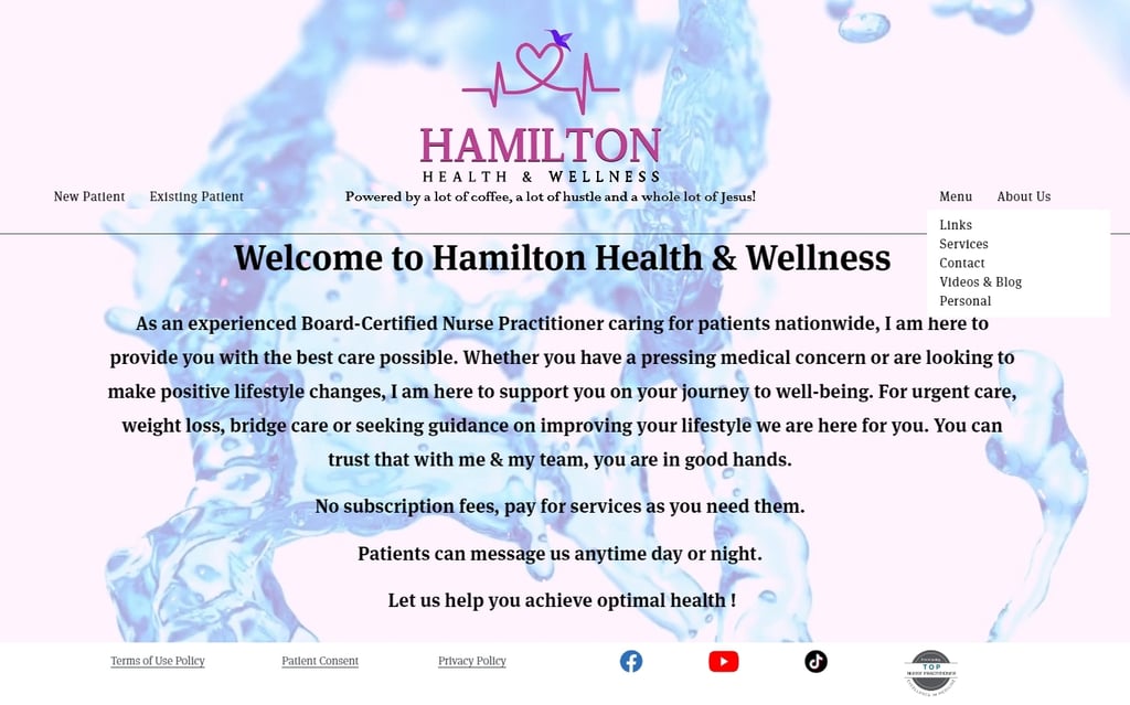 Hamilton Health's Old homepage
