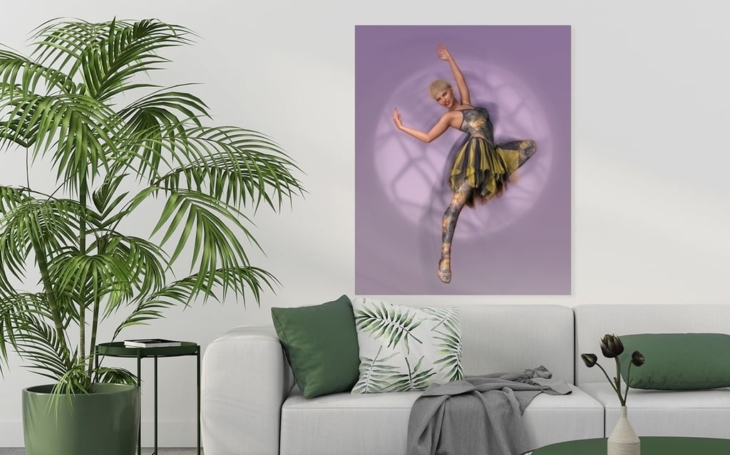 Example print display of Philip Preston ballerina series of artworks.