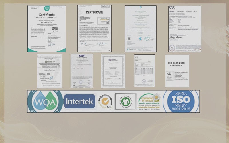  various certificates for guaranteed hight-quarilly fabrics