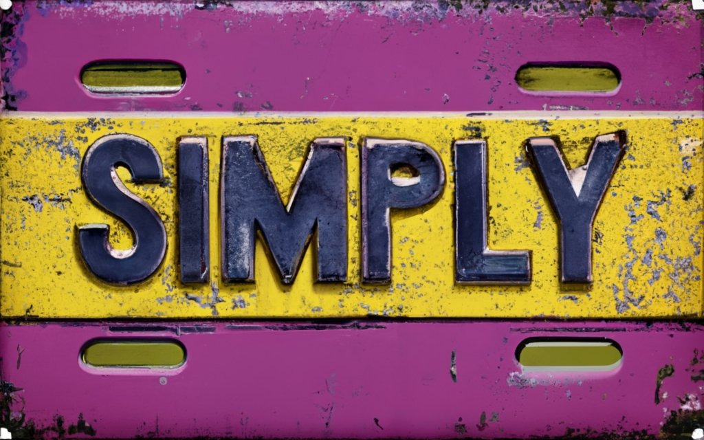a car licence plate that says simply
