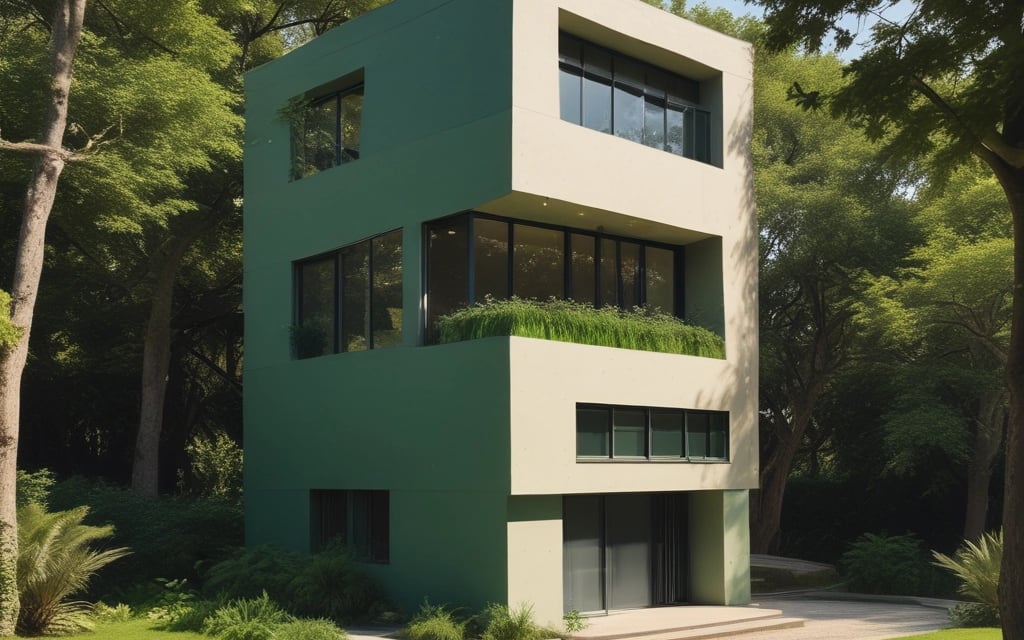 a man walking down a large warehouse like area