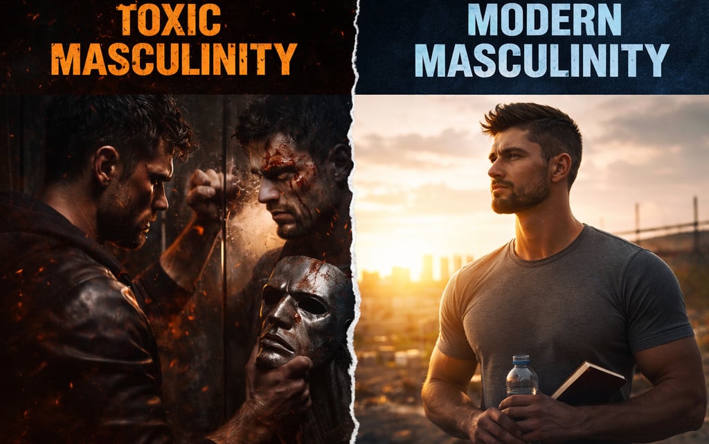 men’s mental health, why men suffer in silence, toxic masculinity vs modern masculinity.
