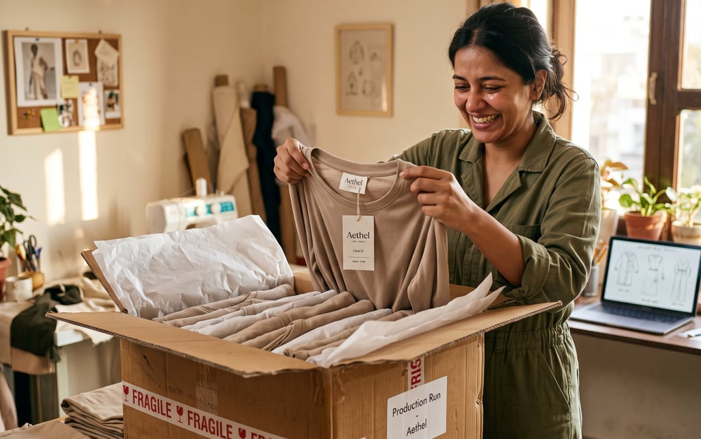 First clothing order from — new fashion brand founder receives debut collection from Ashanari private manufacturer