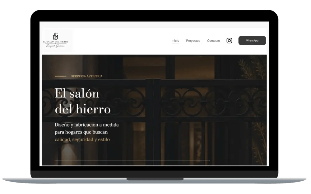 Mockup Sitio web El salón del hierro desktop