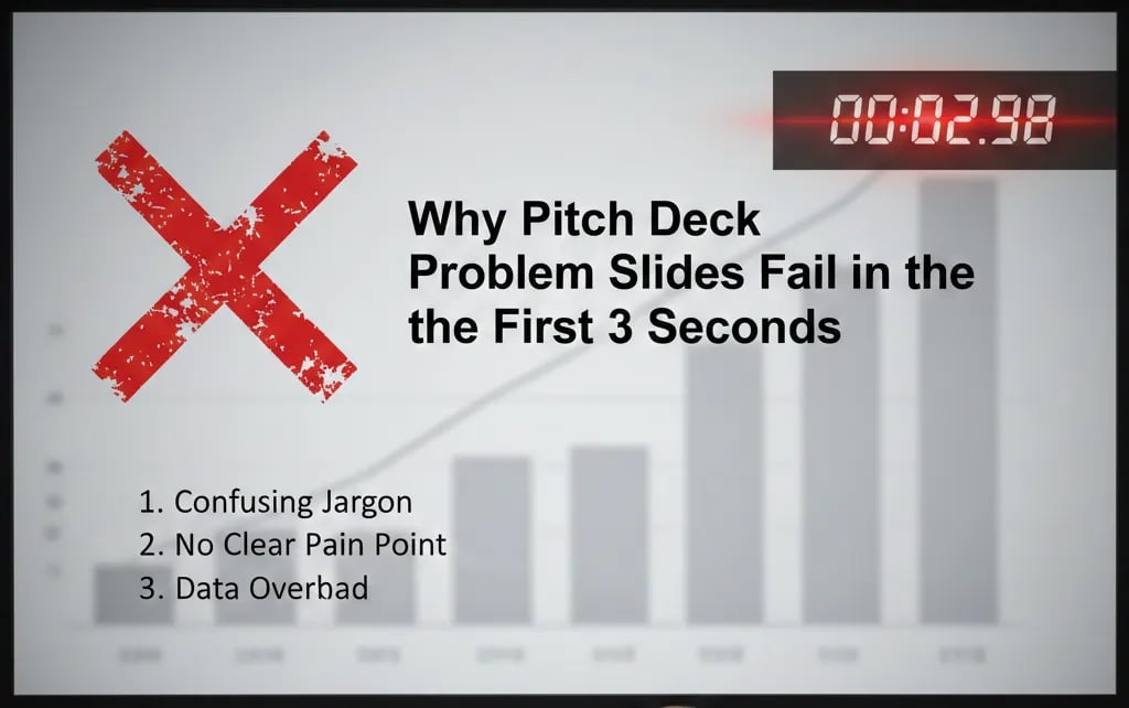 Why Pitch Deck Problem Slides Fail in the First 3 Seconds