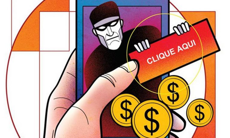 imagem ilustrando os golpes financeiros na internet.