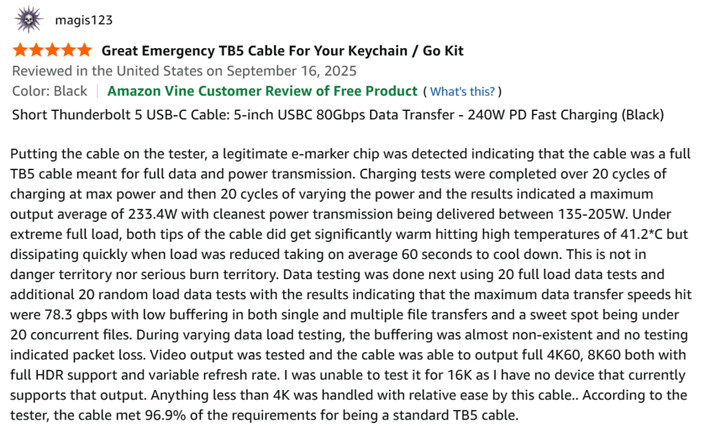 Short USB-C cable reviews