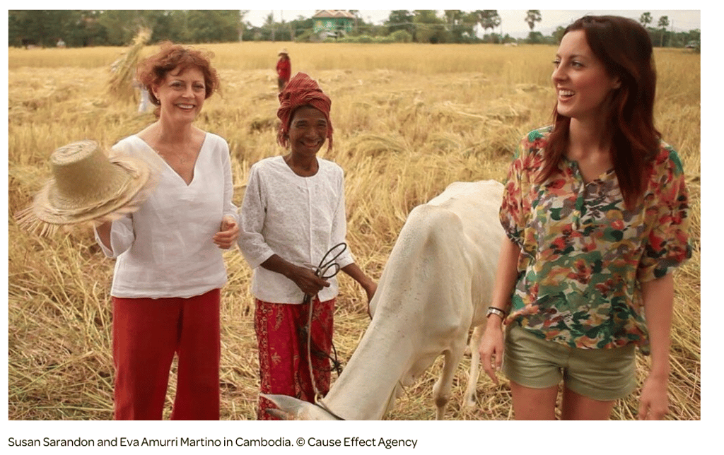 Susan Sarandon and Eva Amurri Martino in Cambodia. © Cause Effect Agency
