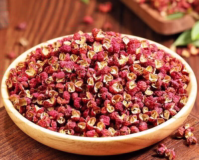 a bowl of dried Szechuan Peppercorn