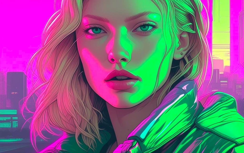 Colorful retro neon illustration used as visual accent for the Electro Dreams website.