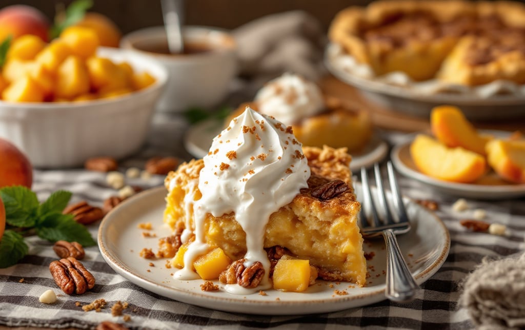 a slice of pie with whipped cream and pecani