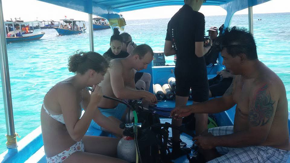 PADI course dive prep in Lovina #DiveTraining #SunriseDiveBali #ScubaCourse