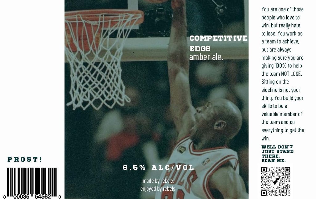 Beer Can Label: Competitive Edge Amber Ale