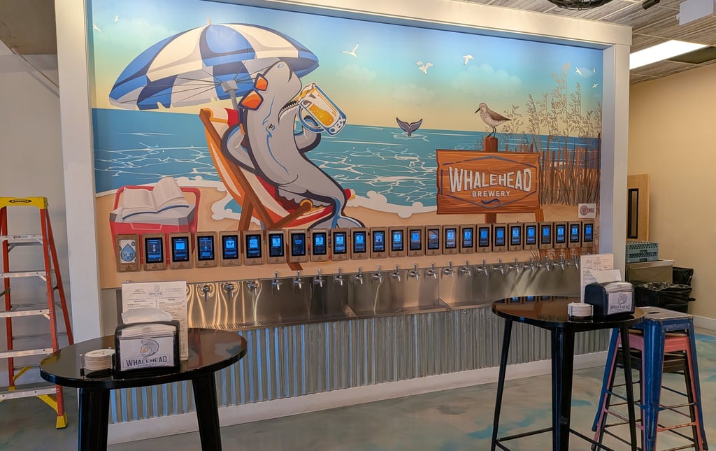 whalehead brewing beach themed wall mural
