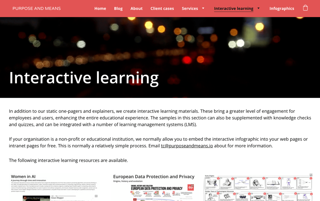 New interactive learning section