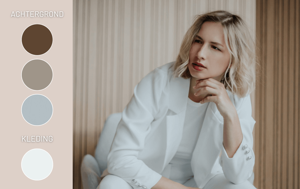 Color pallet suggestion: white formal suit. How to dress for a photoshoot - a simple guide.