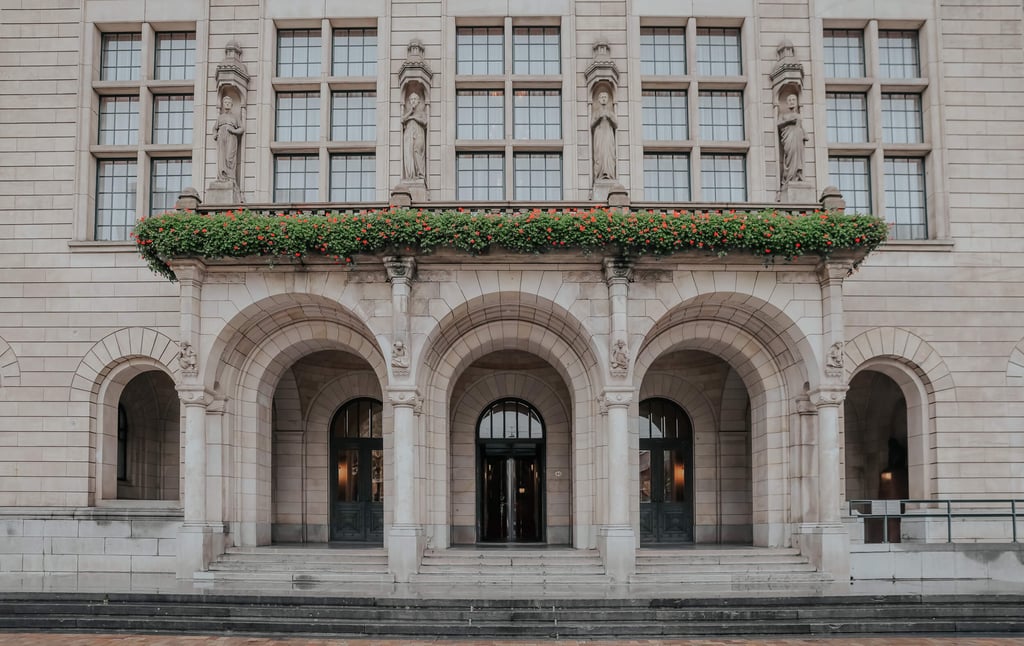 Prachtige architectuur van Stadhuis, ideaal voor professionele fotografie op locatie