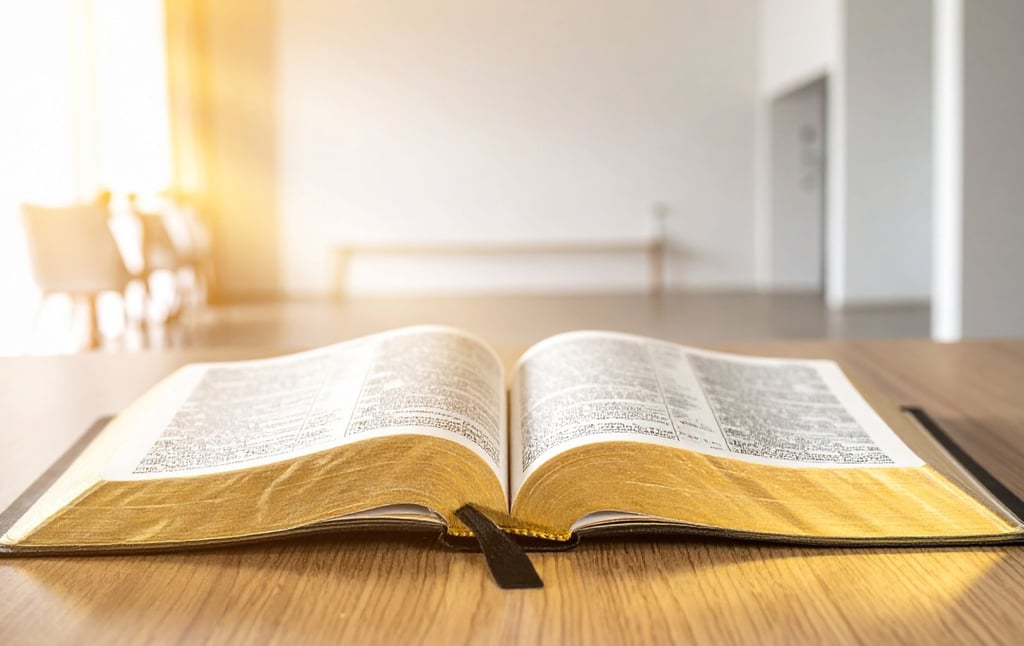 Open Bible representing Christian inspiration and daily devotionals