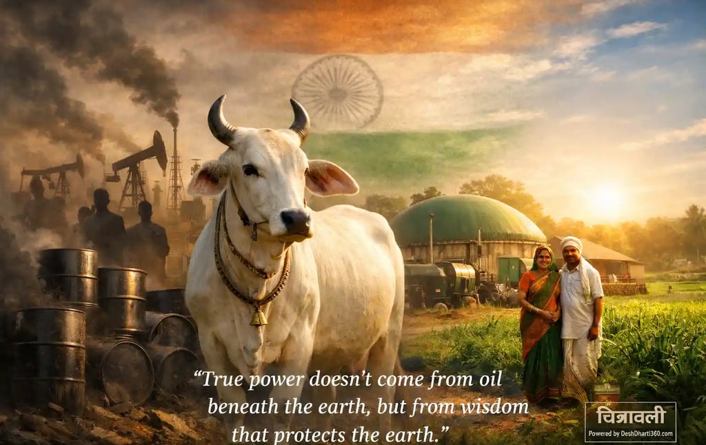 आत्मनिर्भर भारत और पर्यावरण संरक्षण का प्रतीक – गोबर गैस बनाम तेल आधारित ऊर्जा व्यवस्था