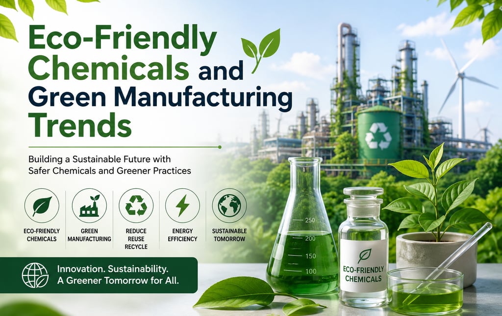 Eco-friendly chemistry and sustainable manufacturing