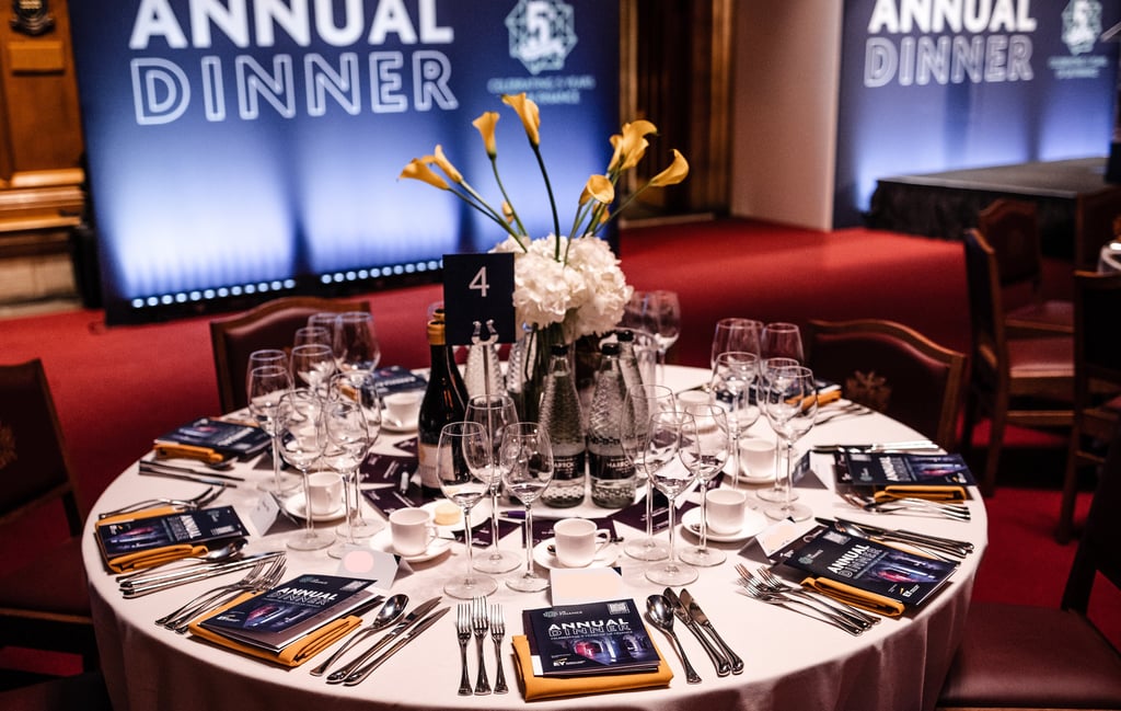 a table setting for a formal dinner