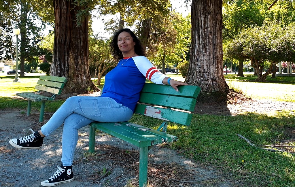 Lady On a Bench, Enjoying Nature