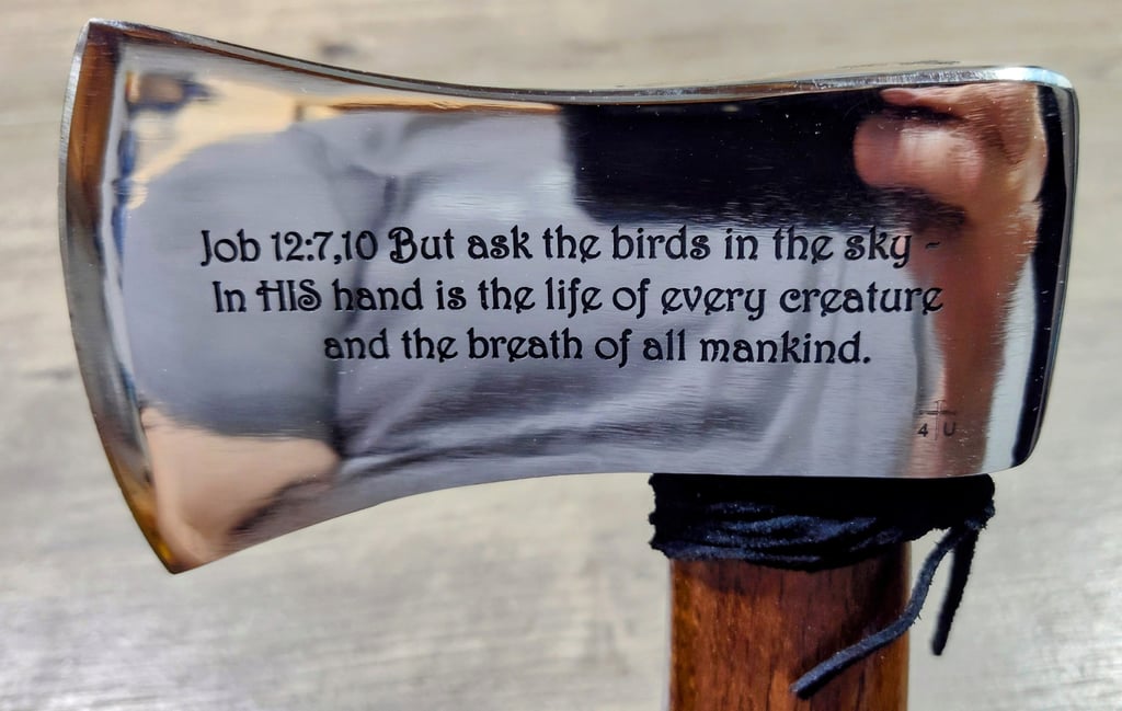 Artistic engraved Ax