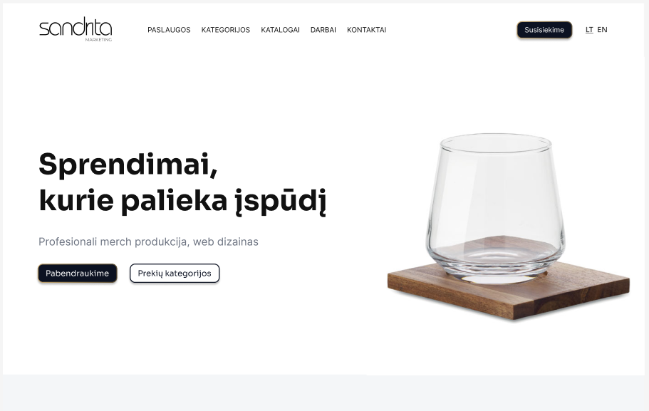 sandrita-marketing. lt svetainės dizainas