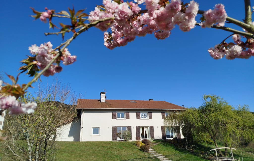 Vue de la maison depuis l'étang