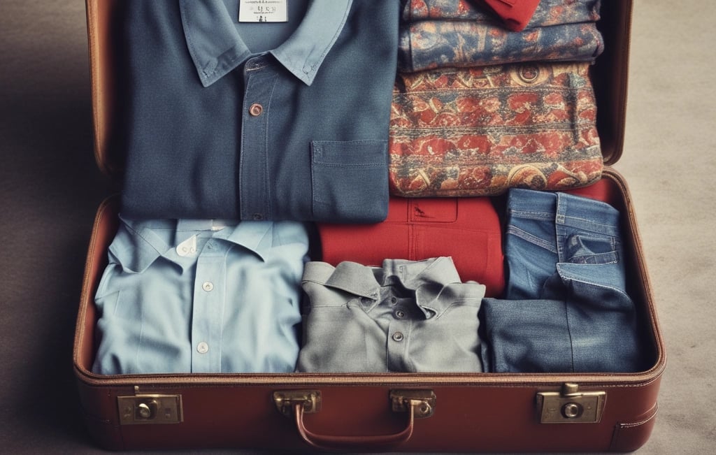 a suitcase  full of clothes