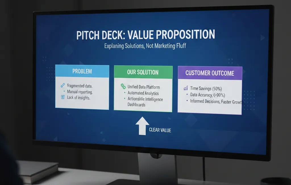 Pitch Deck Value Prop: Explaining Solutions Without Marketing Fluff