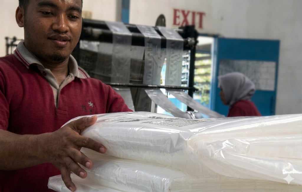 proses packing plastik