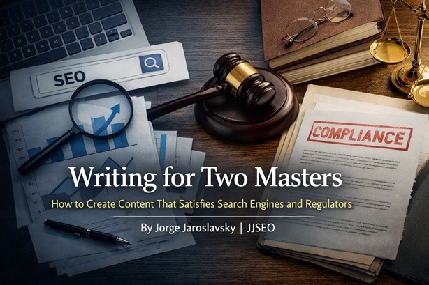 SEO and compliance concept with gavel and analytics charts