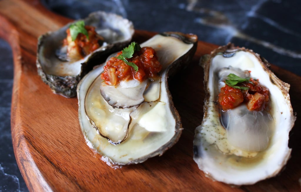 Spicy Kimchi Malpeque Oysters Appetizer