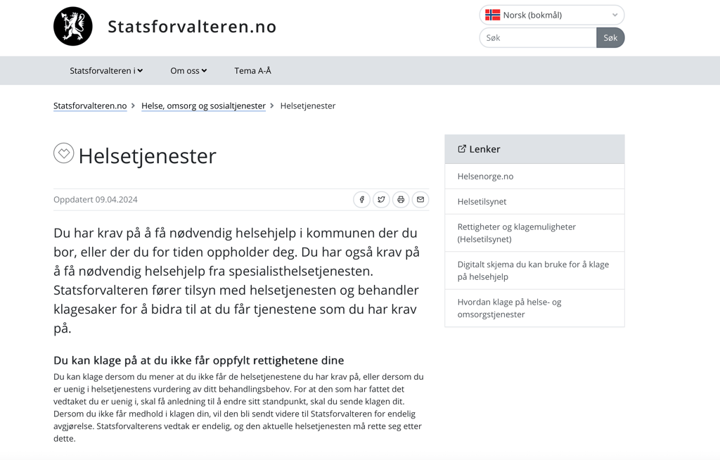 Statsforvalteren.no › Helse, omsorg og sosialtjenester › Legeforeningen,norske legeforening