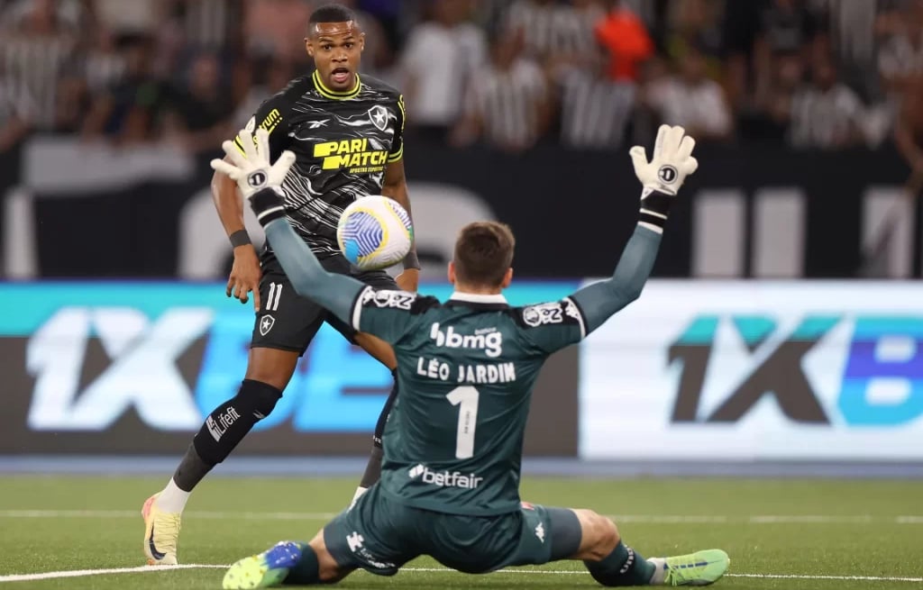 Júnior Santos fazendo gol pelo Botafogo