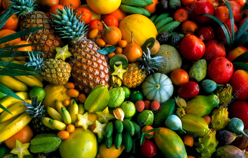 Assortment of rare fruit