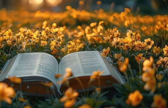 bible on flowers