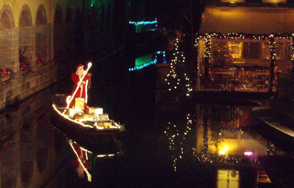 Santa on a barge in Colmar