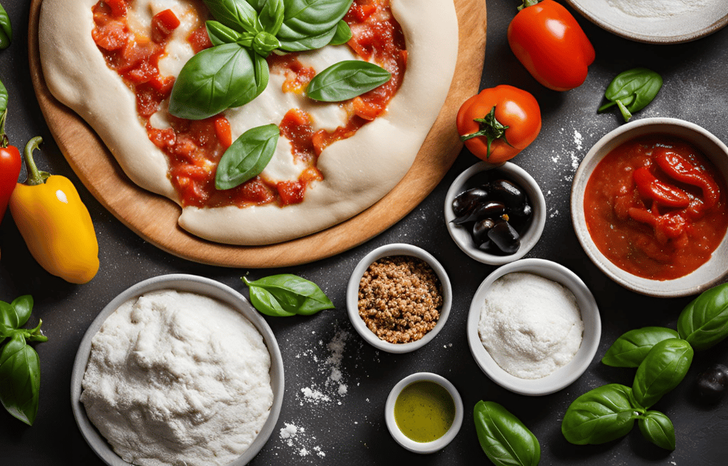 a pizza pie with a lot of ingredients