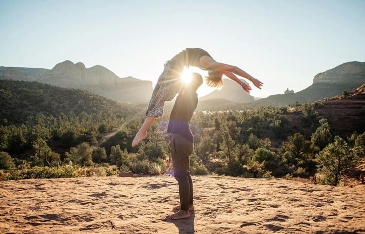 couple doing yoga