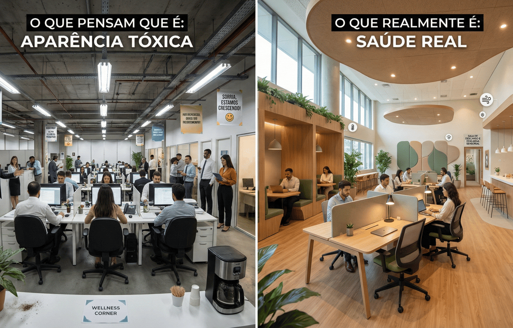 A diferença entre um ambiente de trabalho tóxico e um ambiente de trabalho saudável e com qualidade 
