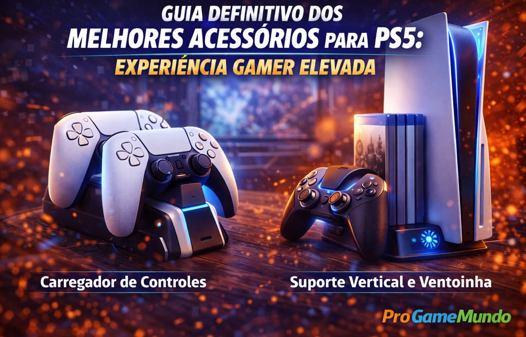 Base de carregamento e suporte vertical para acessórios do PlayStation 5.