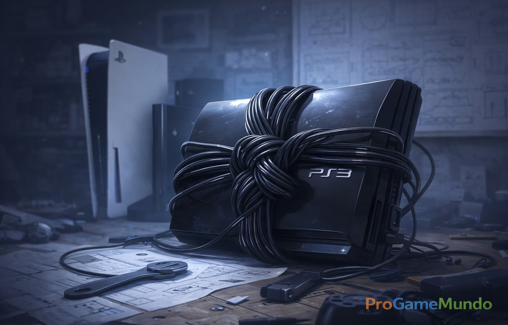 Ilustração do PS3 simbolizando os desafios técnicos da retrocompatibilidade no PlayStation