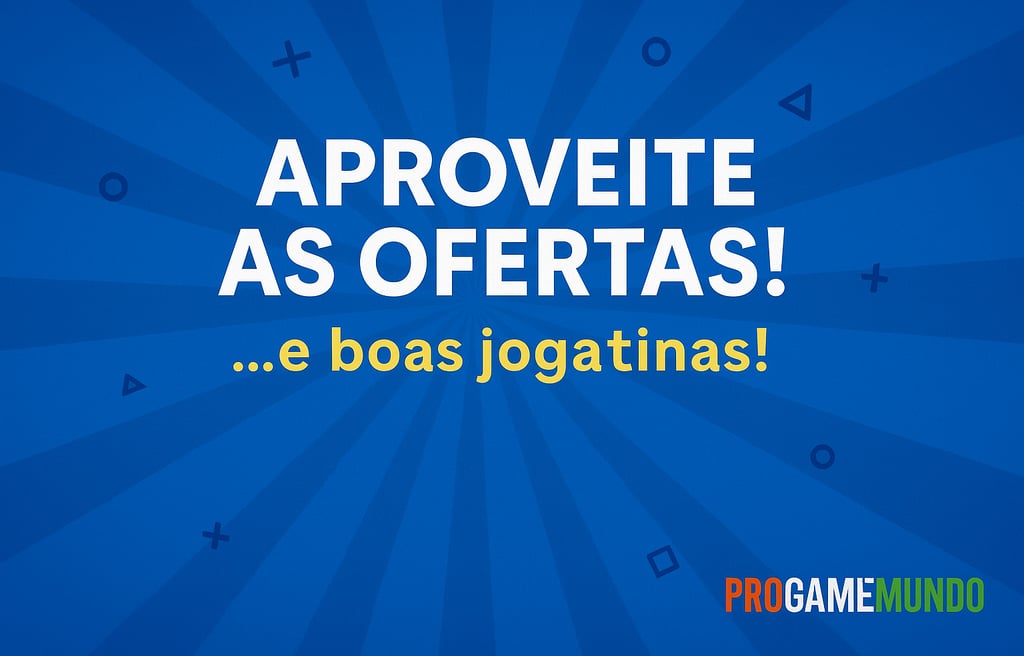 Ilustração horizontal de um gamer diante de uma vitrine digital de jogos da PS Store.