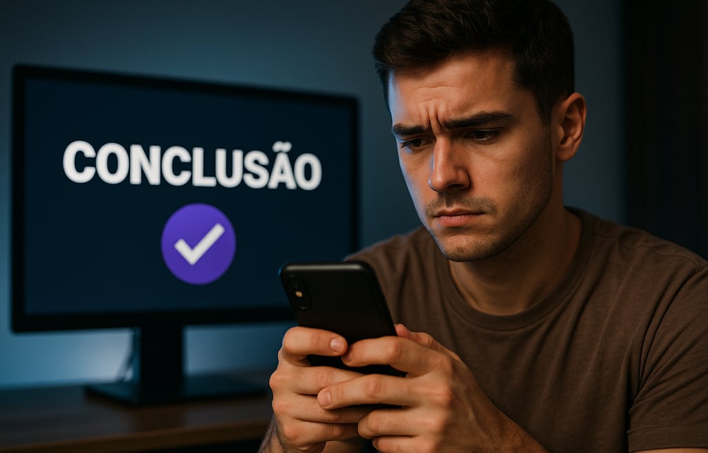 Usuário contemplativo ao ler a conclusão sobre falha no app Xbox.